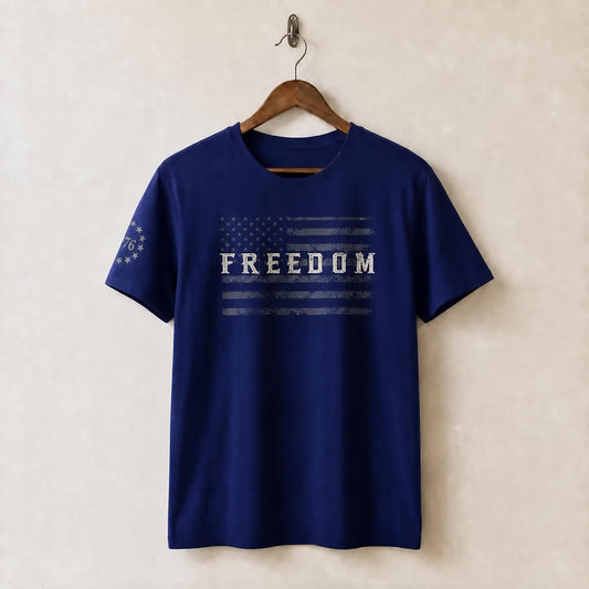 Men's USA Flag T-Shirt, Patriotic Freedom Graphic Tee, us Independence Day tee