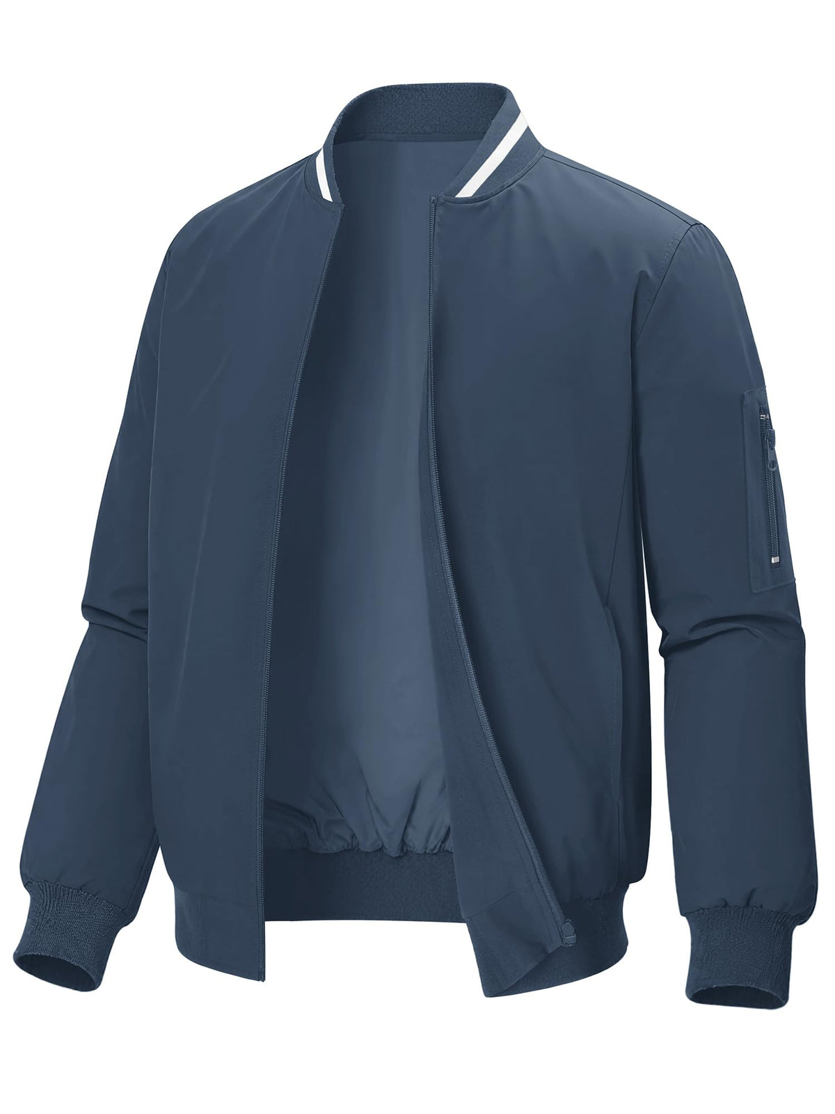 Mens Casual Lightweight Bomber Jackets Zipper Up Windproof Coat