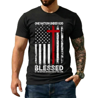 Men's USA Flag T-Shirt, Patriotic Freedom Graphic Tee, us Independence Day tee