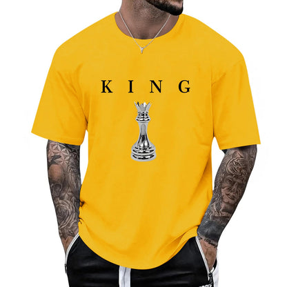 Men's King Chess Shirt Graphic Tees Designer Printed T Shirts for Men Urban Letter T-Shirt Streetwear
