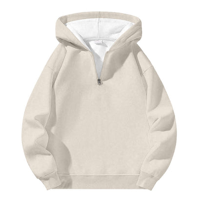 Men'S Quarter Zip Up Hoodies Fall Winter Jackets Drop Shoulder Sweatshirt
