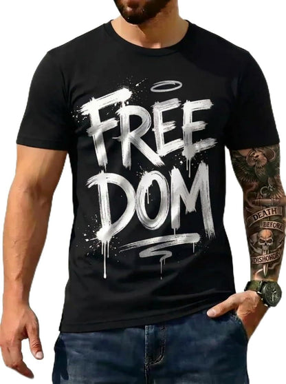 Men's USA Flag T-Shirt, Patriotic Freedom Graphic Tee, us Independence Day tee