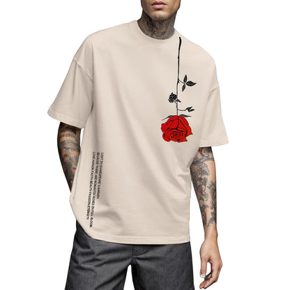 UOUA Men's Graphic Tees Oversized Short Sleeve T-Shirt