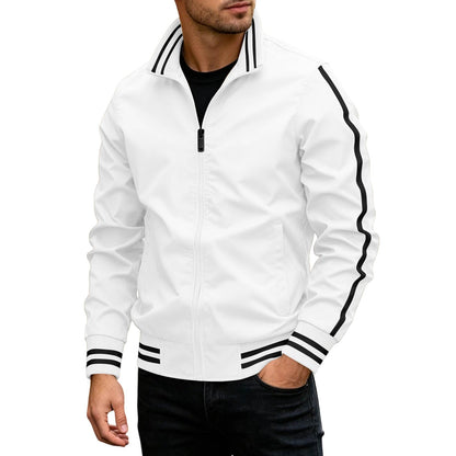 Men Bomber Jacket Windbreaker Lightweight Long Sleeve Zip Up Bomber Cardigan Waterproof Pocket Flight Coat Voyage