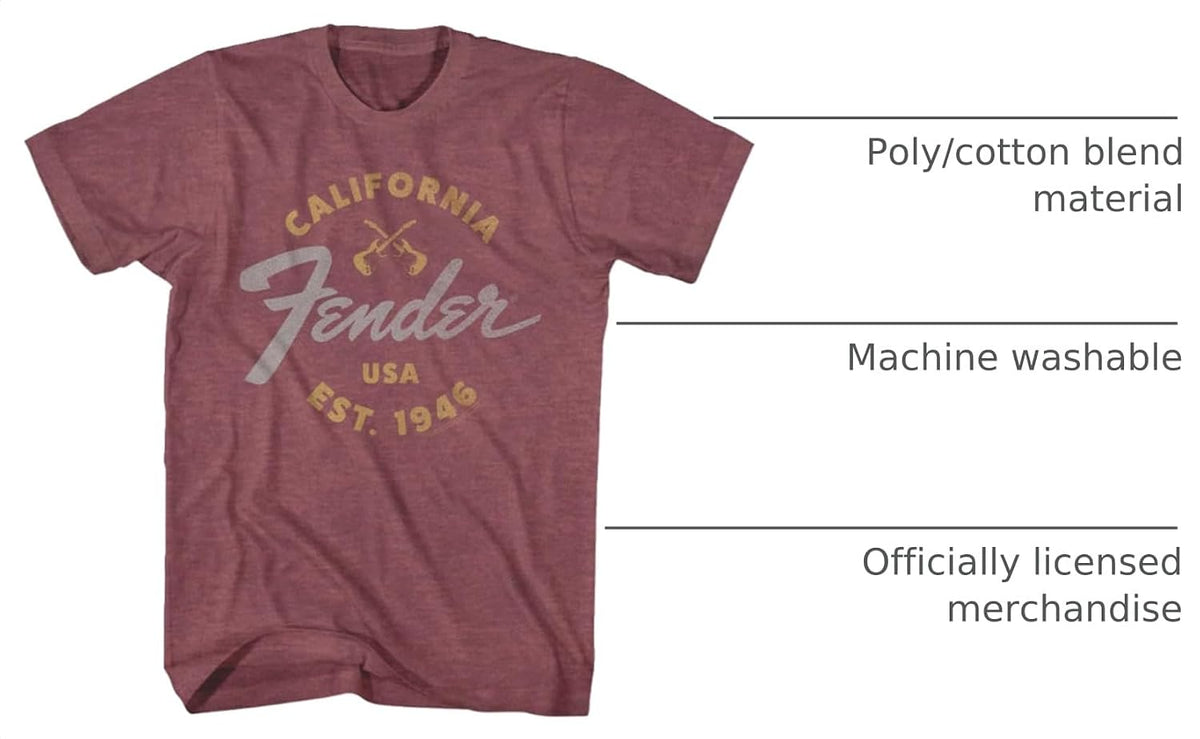 American Classics Fender California USA Est 1946 Guitar T Shirt