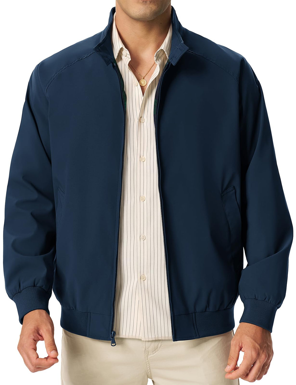 TBMPOY Men's Lightweight Jackets Casual Windbreaker Light Golf Fall