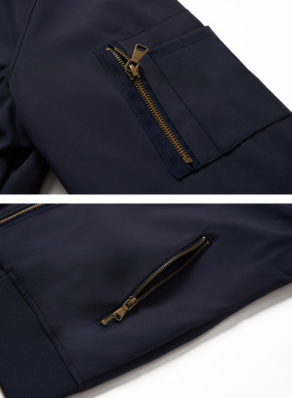 HOOD CREW Men’s Bomber Jacket Lightweight Casual Stylish Spring Fall Windbreaker Zip Up Outwear Coat with Pockets