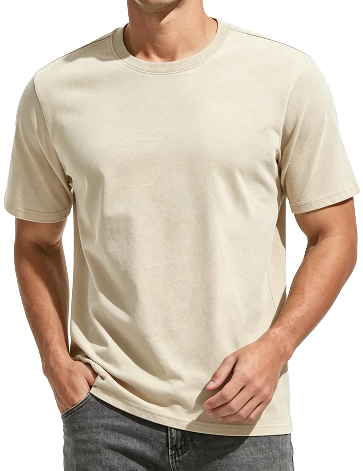 UOUA Men's Graphic Tees Oversized Short Sleeve T-Shirt