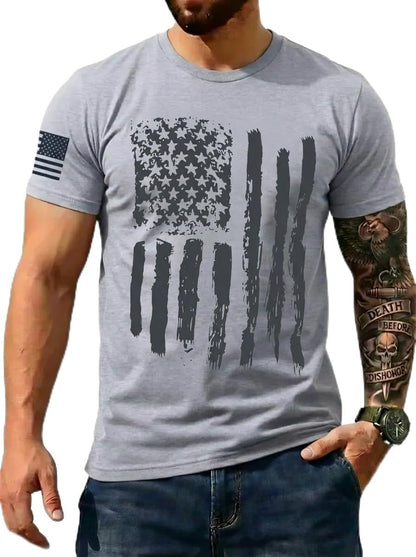 Men's USA Flag T-Shirt, Patriotic Freedom Graphic Tee, us Independence Day tee