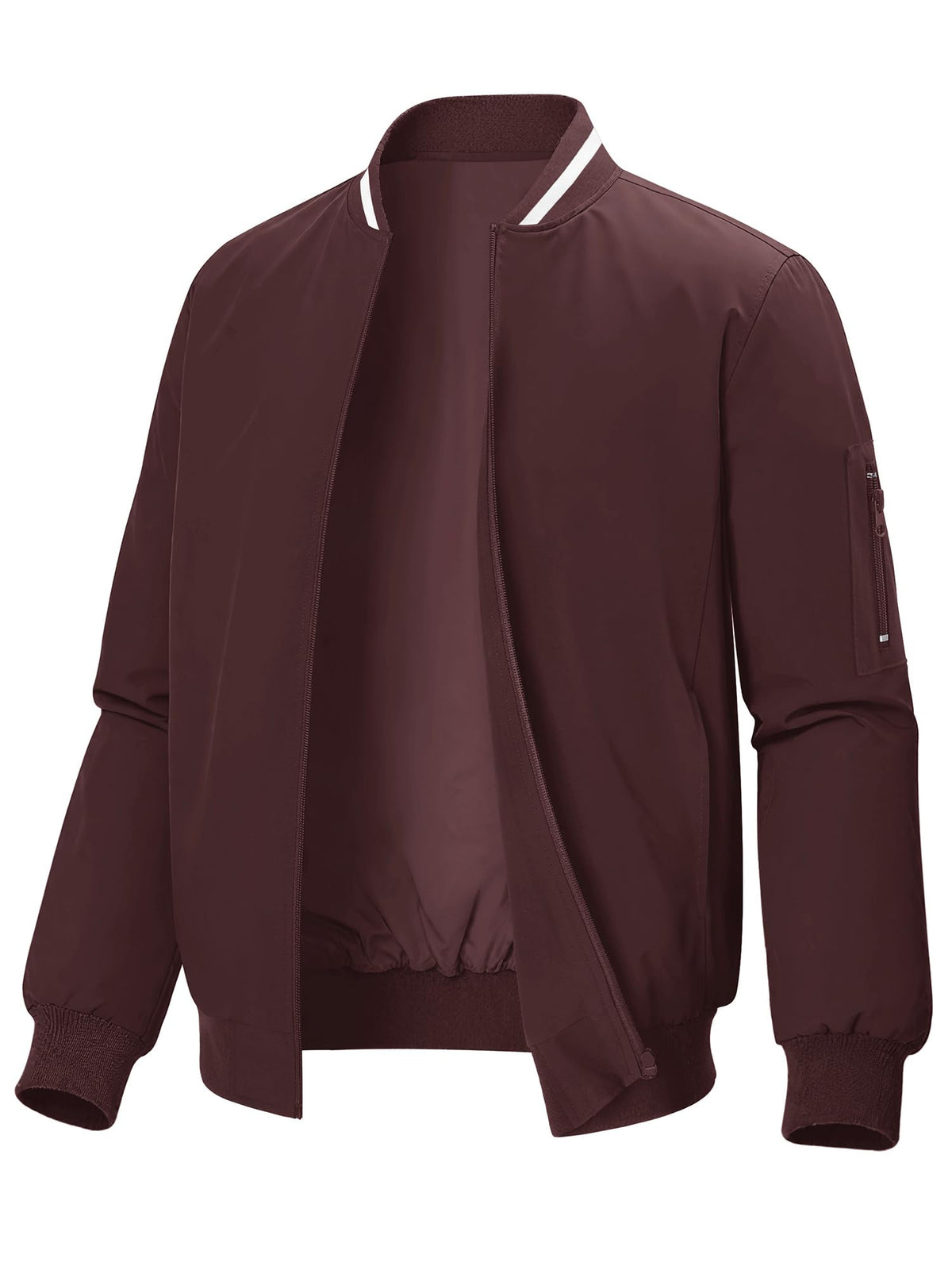 Mens Casual Lightweight Bomber Jackets Zipper Up Windproof Coat