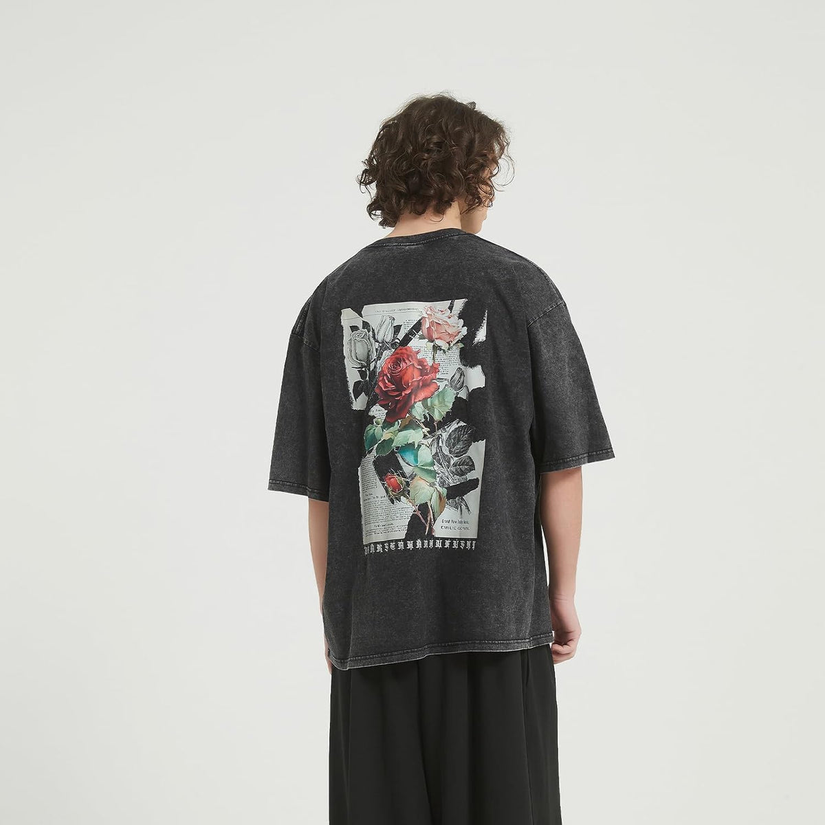 Mens Washed T Shirt Distressed Graphic Tees Oversized Short Sleeve Tops Shirts