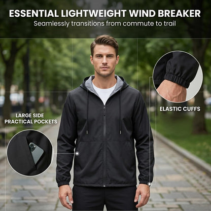 Men's Rain Jacket Hooded Raincoat Waterproof Windbreaker