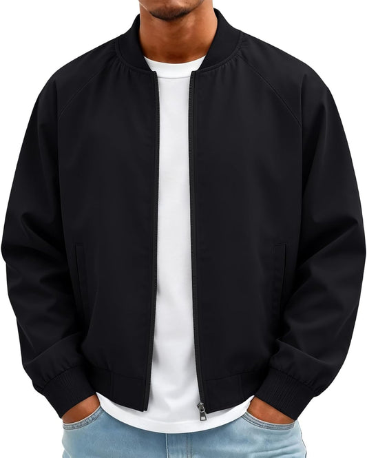 Bomber Jacket Men Lightweight Windbreaker Spring Fall Casual Jackets