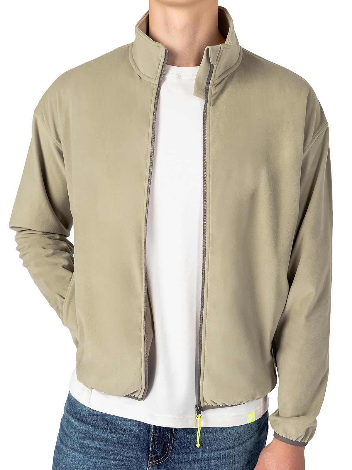 Men's Double-Sided Brushed Knit Zip Up Jacket
