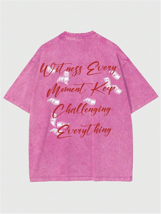 Milumia Men's Graphic T Shirt Letter Print Short Sleeve Vintage Washed Tee