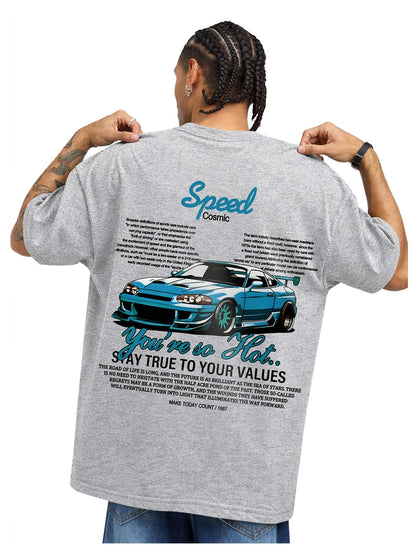 COZYEASE Men's Letter Graphic Tee Short Sleeve Summer T-Shirts Streetwear
