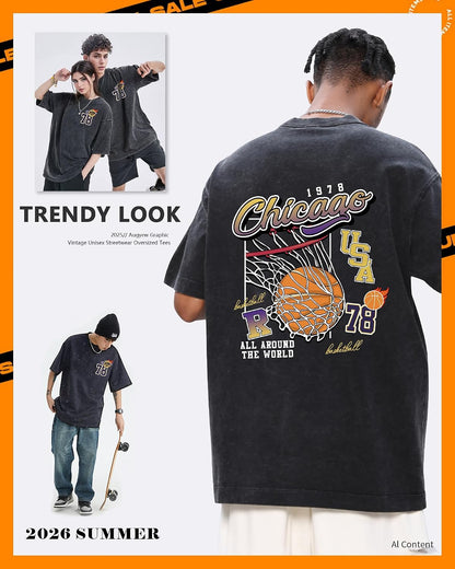 AugYew Mens Graphic Tee Soft Cotton Loose Short Sleeve Clothes
