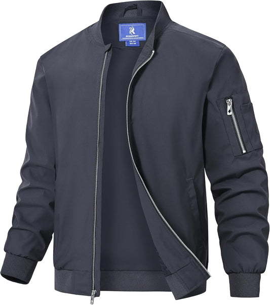 Rapoo Men's Windbreaker Jacket Lightweight Waterproof Full Zip