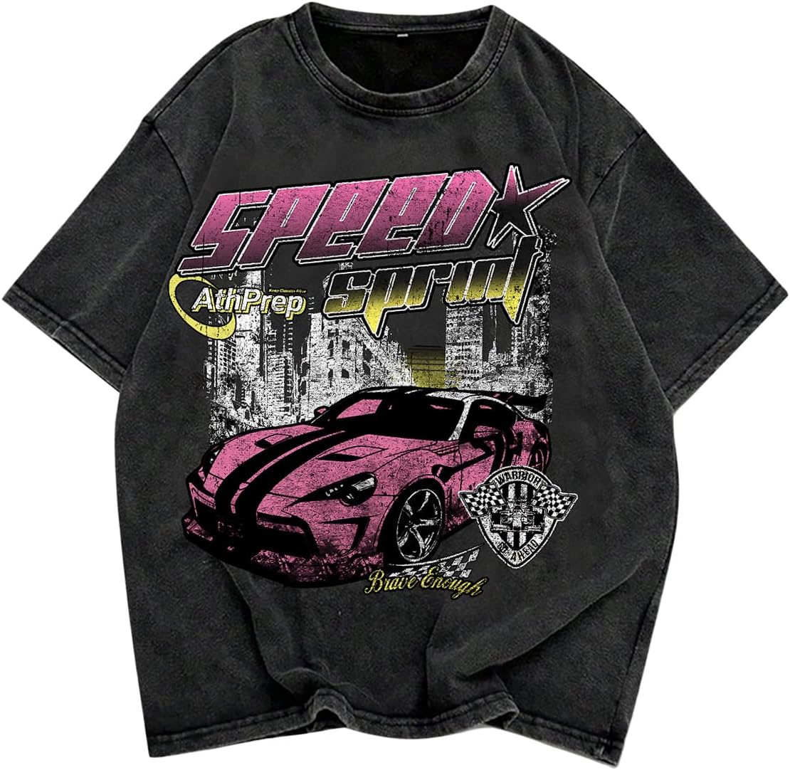 SOLY HUX Men's Short Sleeve Retro Hip Hop Graphic Oversized Tees