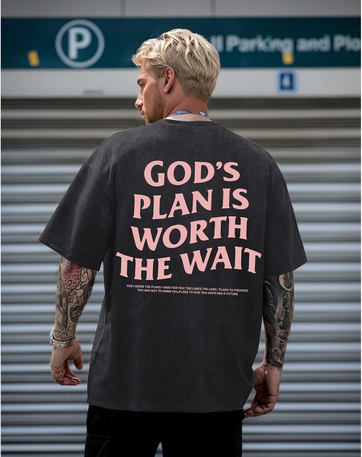 Wrenpies Christian Faith Shirts for Men Jesus God Bible Verse Inspirational Religious Graphic Tees Acid Wash Vintage Tshirt