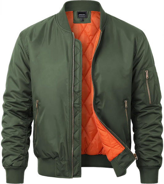 MAGNIVIT Men's Bomber Jacket Fall Winter Military Jacket and Coats Outwear