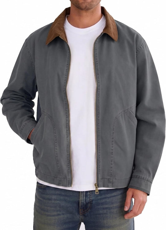 Eisctnd Mens Lightweight Barn Jacket Windbreaker Casual Full Zip