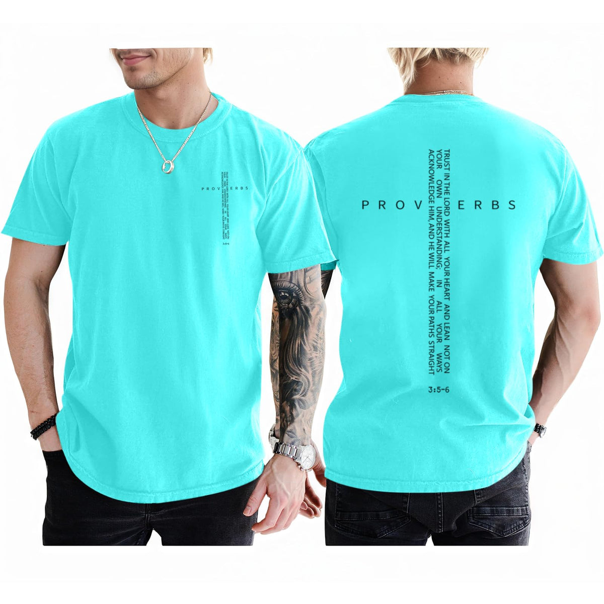 Christian Shirts for Men Vintage Religious Cross Bible Verse T-Shirt Jesus Faith Tshirt Inspirational Graphic Tees