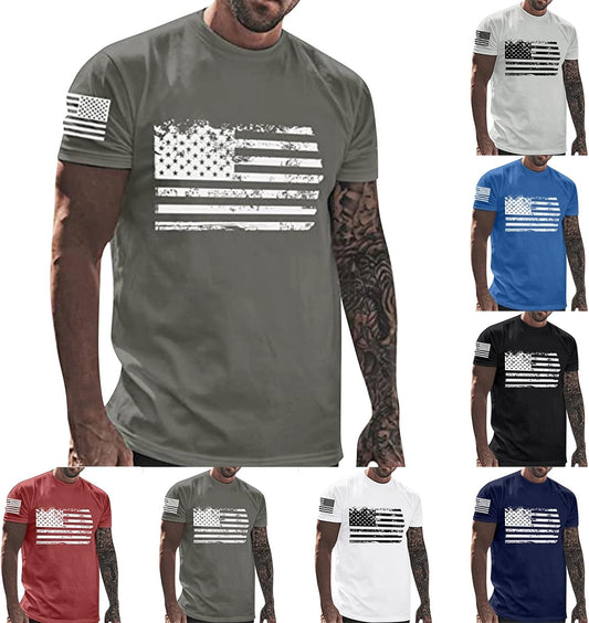 RTRDE Men's USA Flag T-Shirts Crewneck Graphic Tees Election 2026 Patriotic Shirt Short Sleeve Print Tshirts, M-5XL