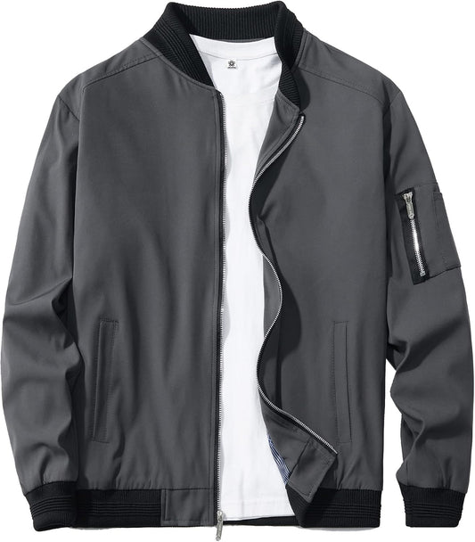 URBANFIND Men's Slim Fit Lightweight Sportswear Jacket Casual Bomber Jacket