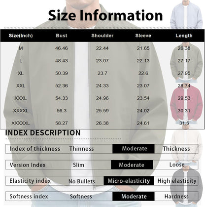 Bomber Jacket Men Lightweight Windbreaker Spring Fall Casual Jackets