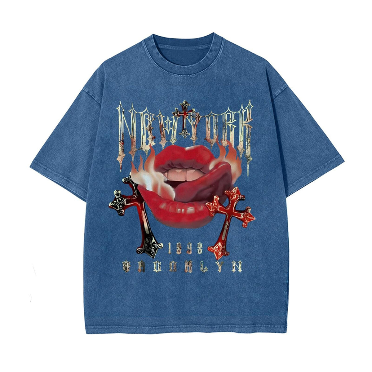 Mens Graphic Tee Unisex Acid Wash Streetwear Vintage Cotton T Shirts Casual Y2k Drop Shoulder Top Tshirts