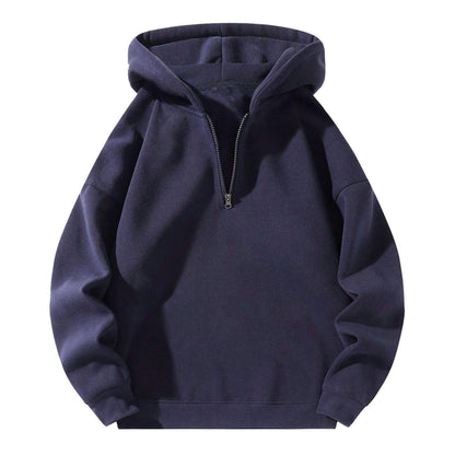 Men'S Quarter Zip Up Hoodies Fall Winter Jackets Drop Shoulder Sweatshirt