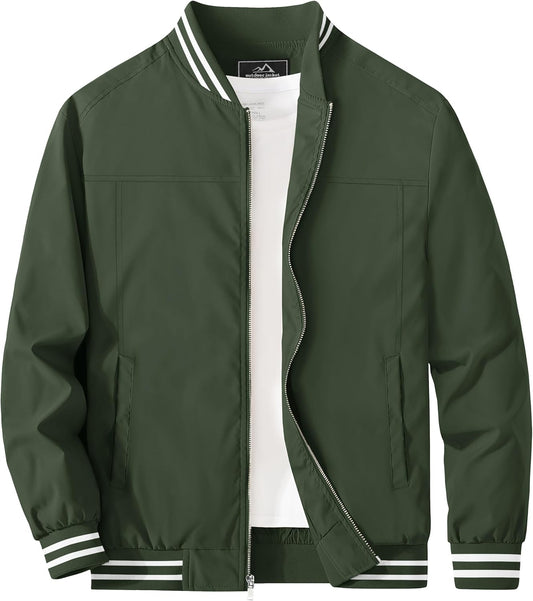 MAGCOMSEN Men's Bomber Jacket Lightweight Windbreaker Stylish Casual Jacket