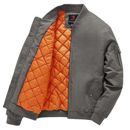 Gopune Men's Bomber Jacket Fall Winter Warm Windbreaker Casual Padded Coats