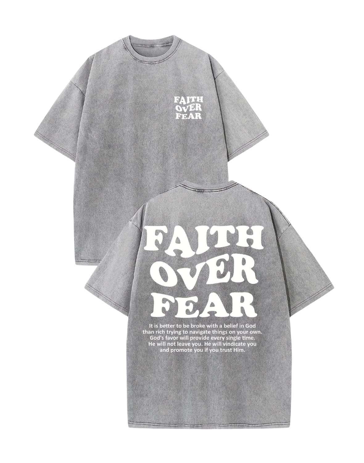 2 Packs Christian T Shirts for Men Oversized Tee Graphic Apparel Acid Washed Baggy Gym Top