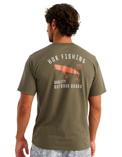 HUK Mens Fishing Graphic Tee, Performance Short Sleeve, Quick-Dry