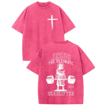 Mens Oversized Christian Shirts Jesus Faith Shirt Funny Gym Graphic Tees God Religious Bible Verse Acid Wash Tshirts