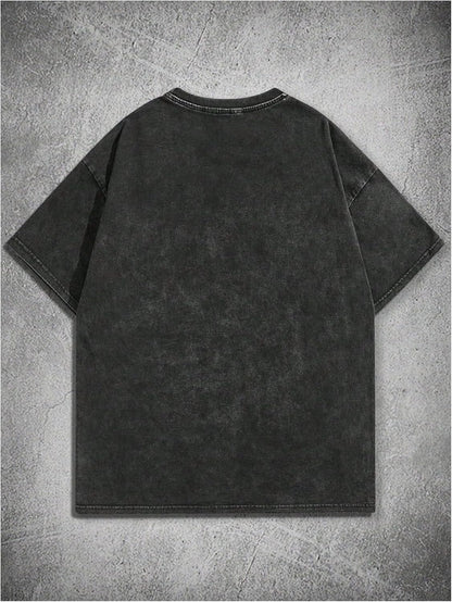 VIPWOLF Men's Graphic Vinatge Oversized Short Sleeve Tee Shirt