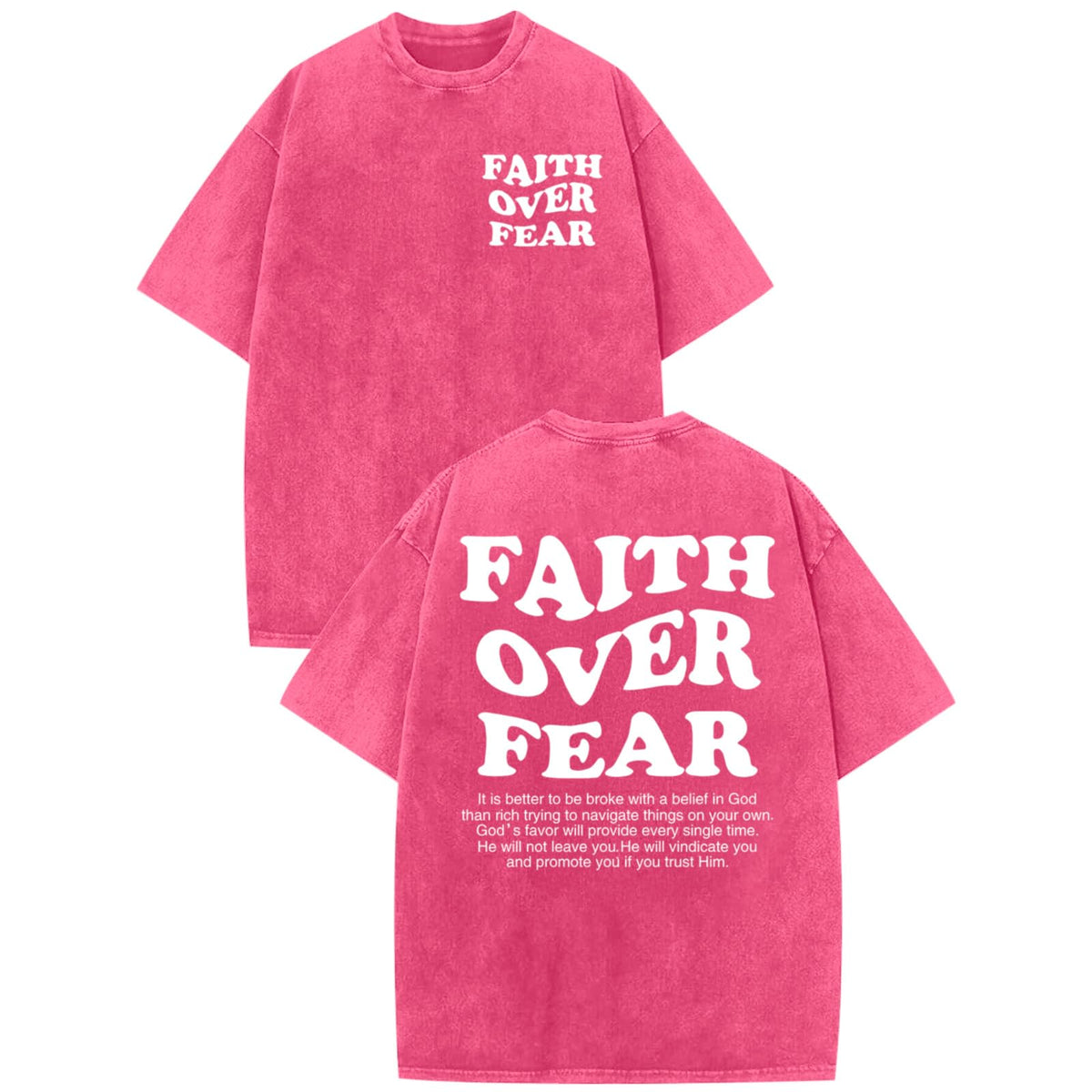 Christian Shirts for Men Faith Over Fear Oversized Tees