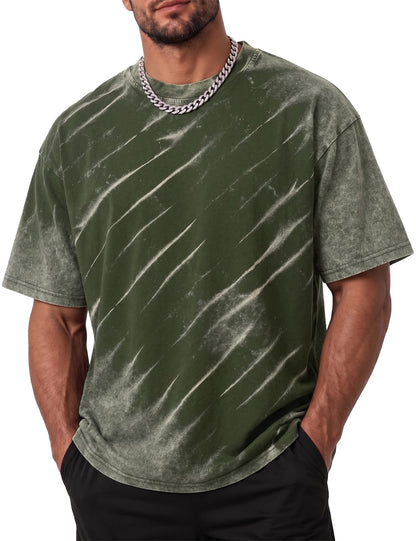 Tie-Dye Cotton T-shirts for Men Oversized Short Sleeve Casual Graphic Tees