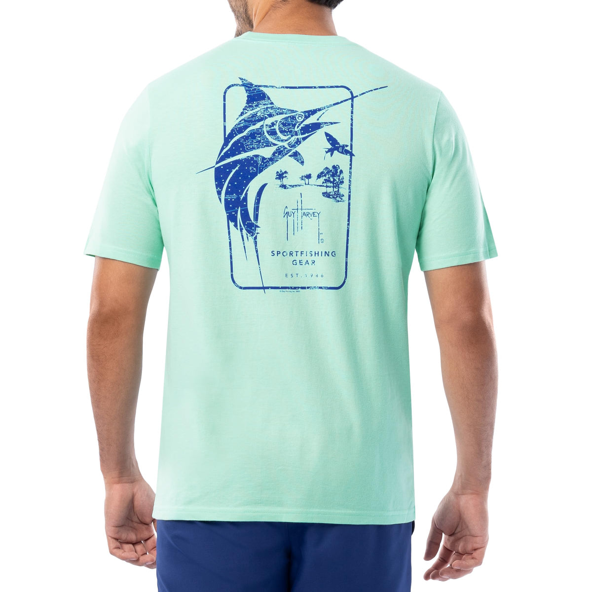 Guy Harvey Men’s Short Sleeve OG Cotton Graphic Pocket T-Shirt