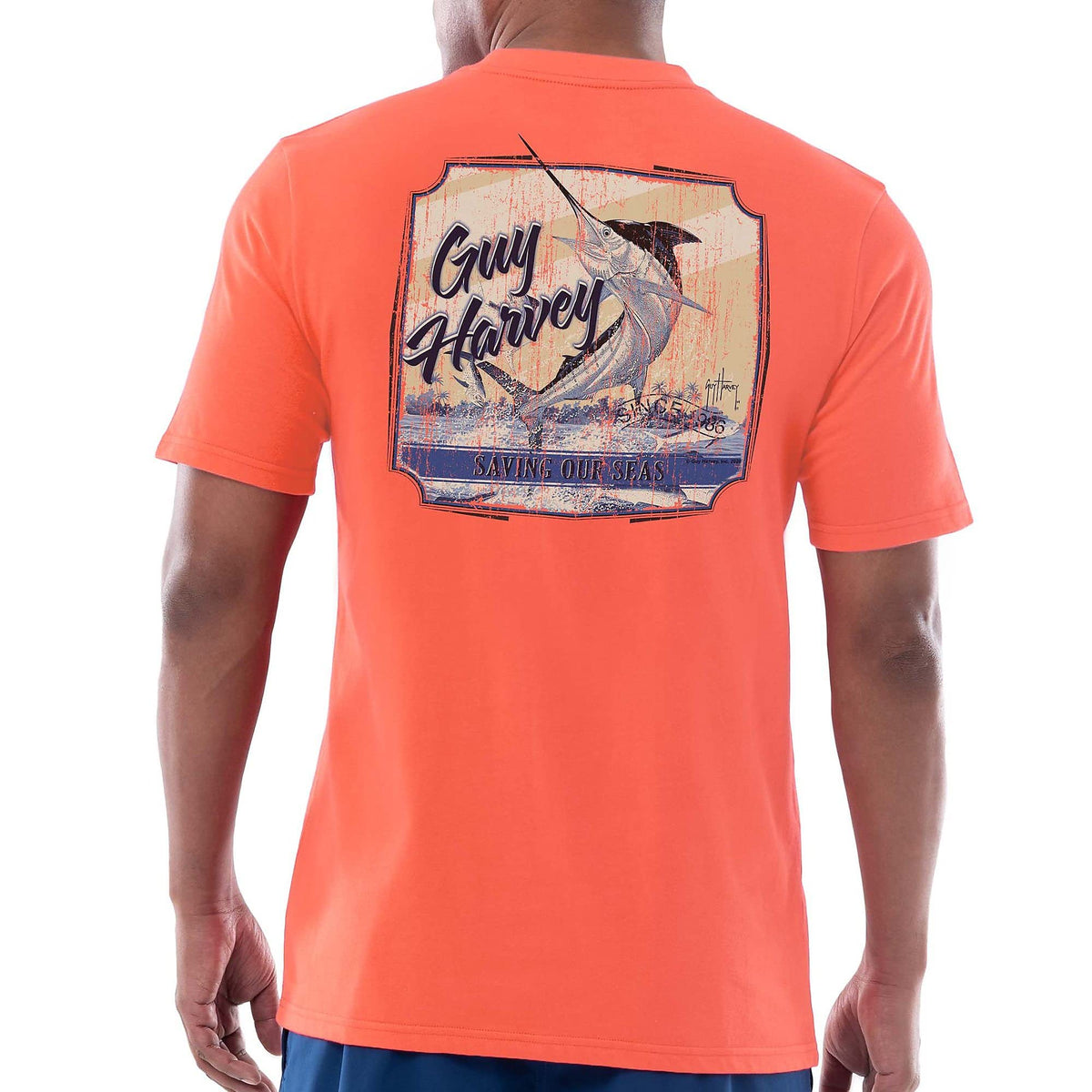 Guy Harvey Men’s Short Sleeve OG Cotton Graphic Pocket T-Shirt