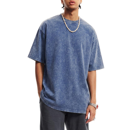 KEEPSHOWING Oversized Tshirts for Men Acid Wash Crewneck Cotton Graphic Tees Basic Short Sleeve Loose Fit Tops 2026