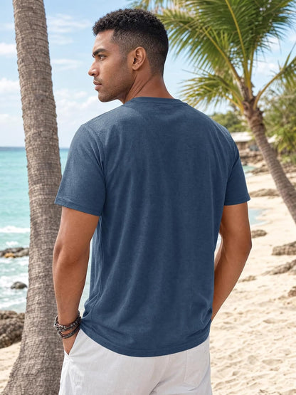 Runcati Mens Short Sleeve T-Shirts Casual Crewneck Graphic Printed Tees