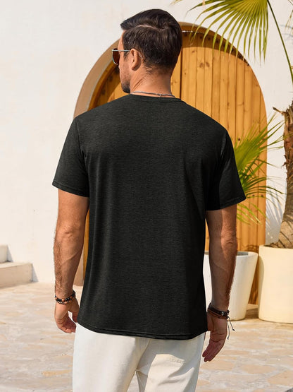 Runcati Mens Short Sleeve T-Shirts Casual Graphic Tees Summer Beach Tops