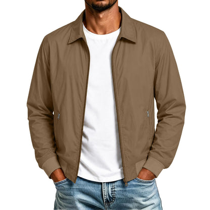 Mens Bomber Jacket Nylon Lightweight Full Zip Up Fall Jackets