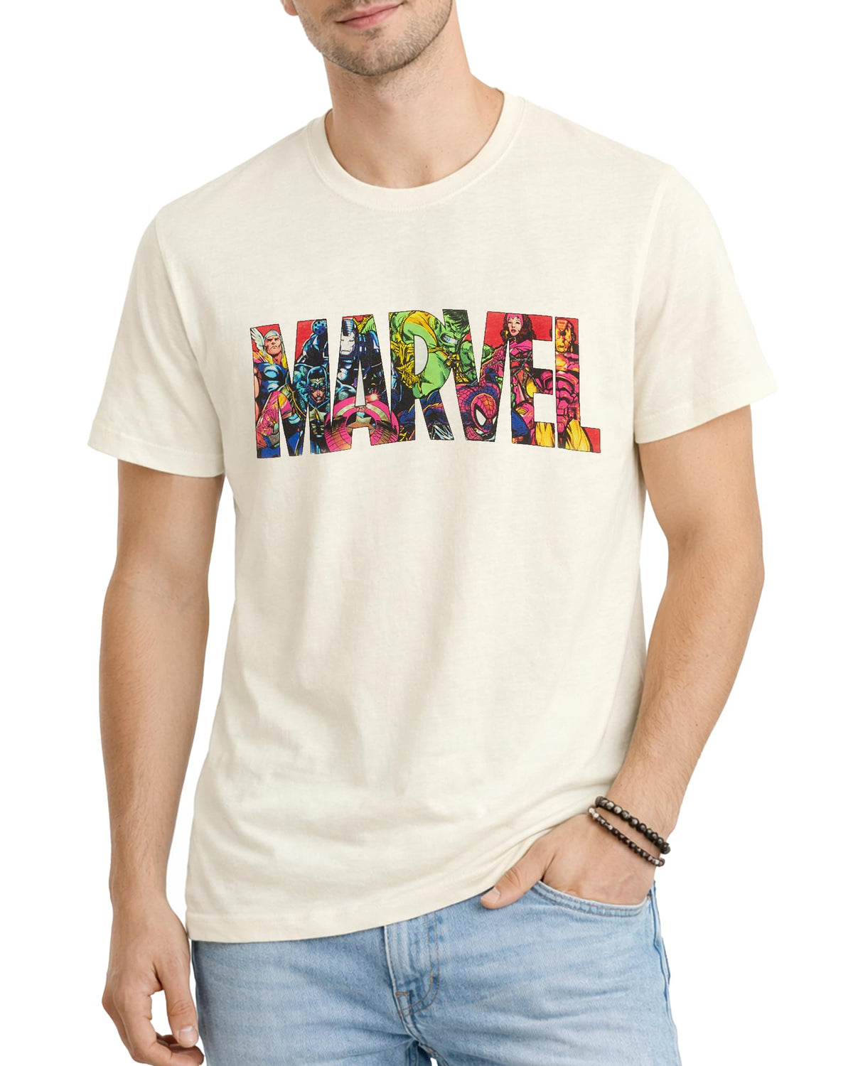 Marvel Mens Graphic Tees Short Sleeve Crewneck Cotton T-Shirts