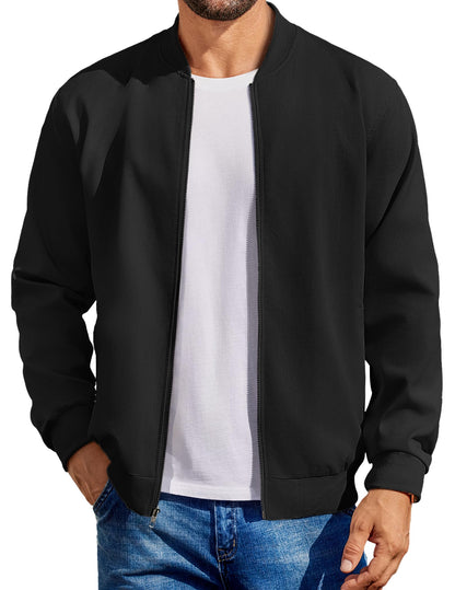 COOFANDY Mens Light Cotton Bomber Jacket Flight Casual Softshell Varisty