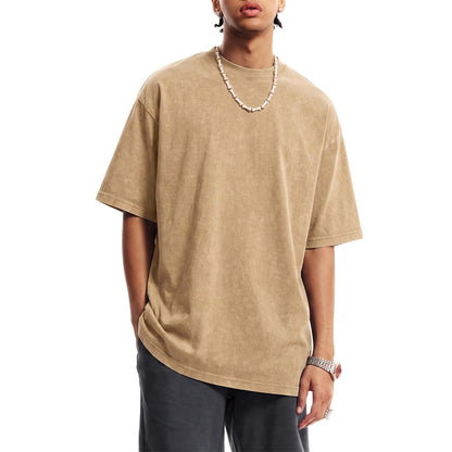 KEEPSHOWING Oversized Tshirts for Men Acid Wash Crewneck Cotton Graphic Tees Basic Short Sleeve Loose Fit Tops 2026