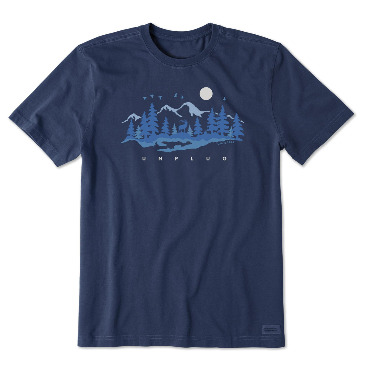 Life is Good Men's Crusher Tee Shirt, Short Sleeve Cotton Graphic T-Shirts, Unplug in The Outdoor